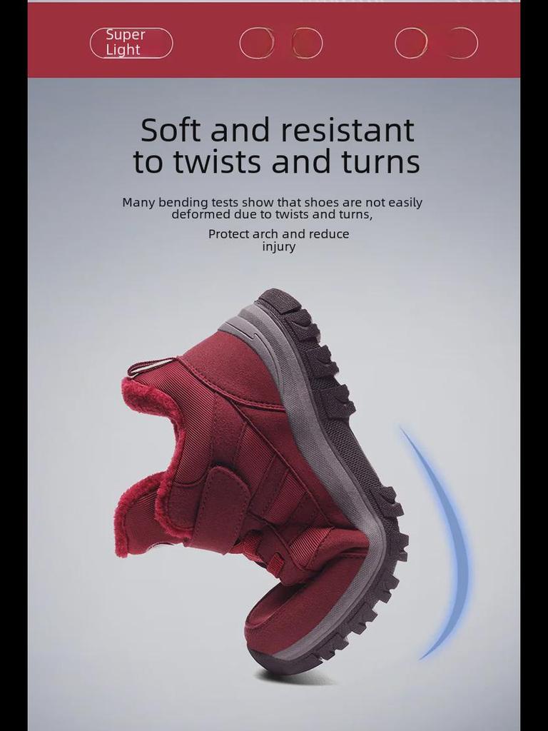 Women's & Men's Winter Walking Shoes MX1666 - Warm, Velvet-Lined, Large Size, High Top, for Middle-Aged & Elderly