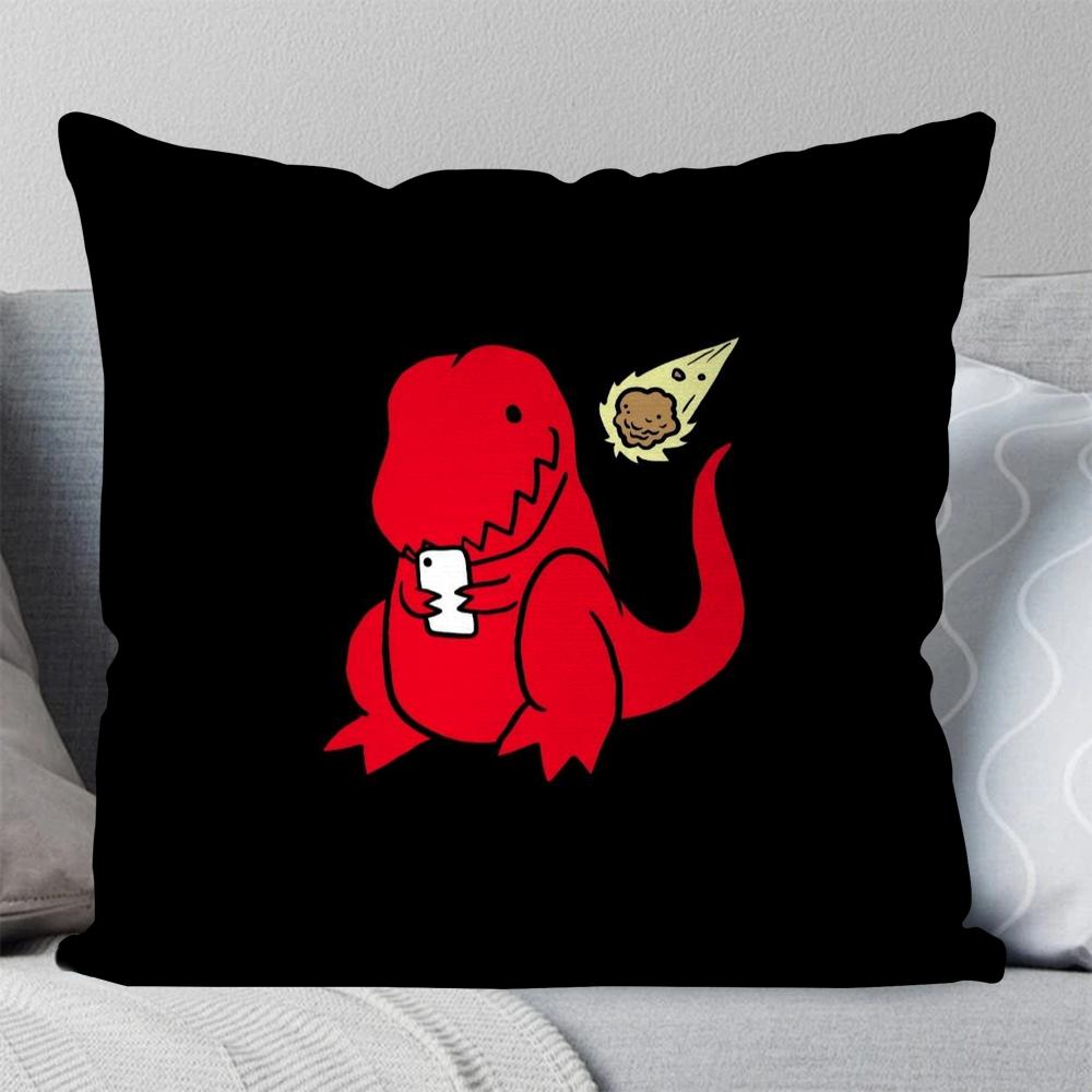 Niedlich Und Minimalistisch Dinosaurier Kissenbezug Quadratisches Kissen Schlafzimmer Sofa Freizeit Komfort Kissen Auto Wohnzimmer Heimdekoration 40X40