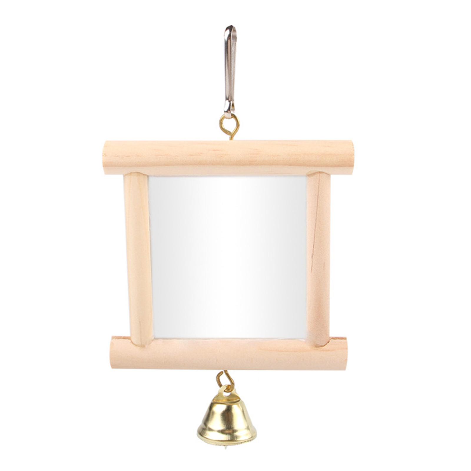 

Зеркало для птиц, игрушка, маленькое зеркало для попугая, игрушка для клетки попугая с маленькими колокольчиками, интерактивное зеркало для клетки питомца, принадлежности