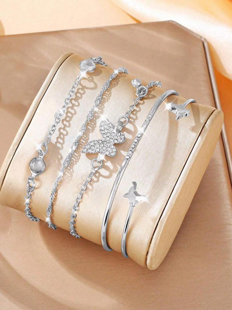 1set Simple Butterfly Charm Bracelet, Bohemian Style