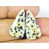Natural Dalmantion Matched pair Pear Cabochon Loose Gemstone 10X22X03 MM SK-191