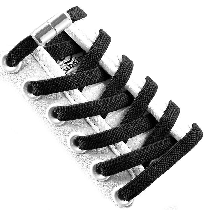 New Flat Elastic Shoelaces Round Capsule Metal Lock Man and Woman Universal No Tie Shoelaces Suitable for All Shoes Lazy Laces