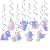 Colorful Halloween Ceiling Ghost Swirl Spooky Spiral Banner Ghost Hanging Garland  Home Festival