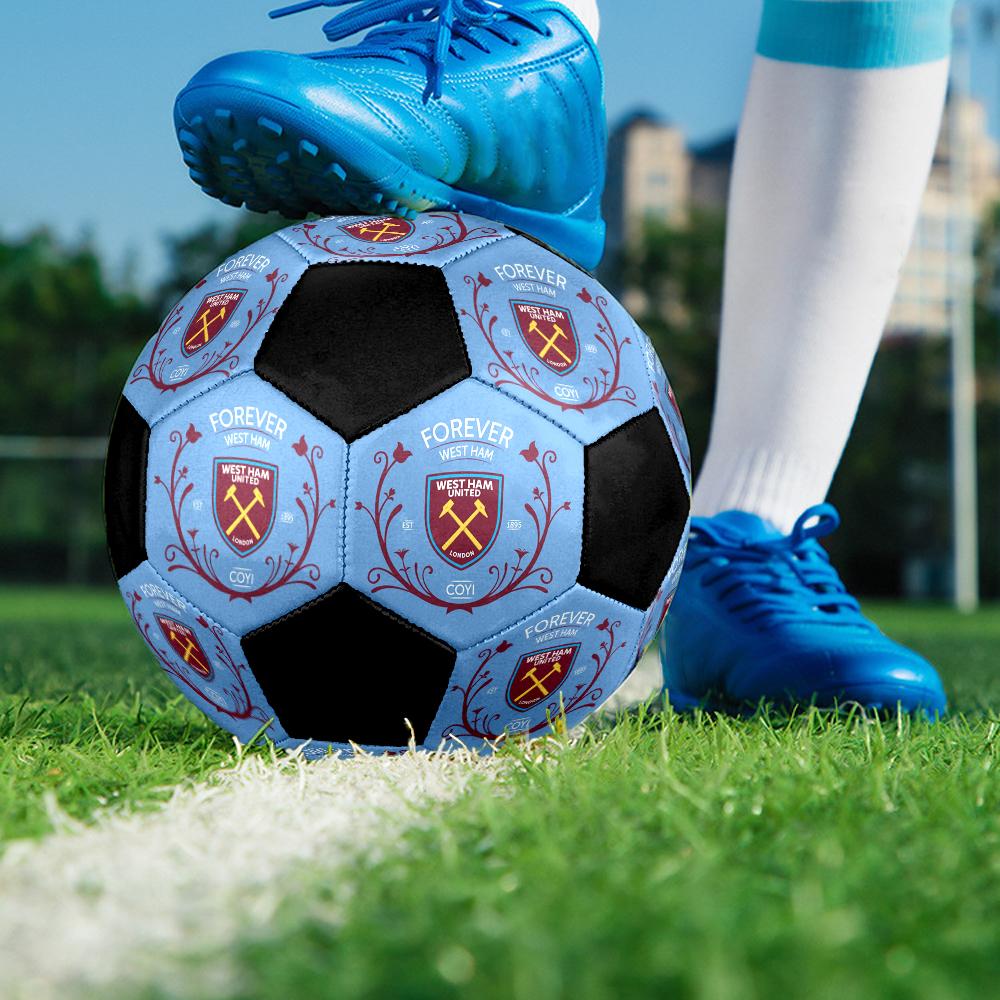 West Ham United Football Indoor Soccer Ball Colorful Machine Stitched PVC Size 5 Team Training Competition Ready Durable High-Bounce Cool Sports Gift