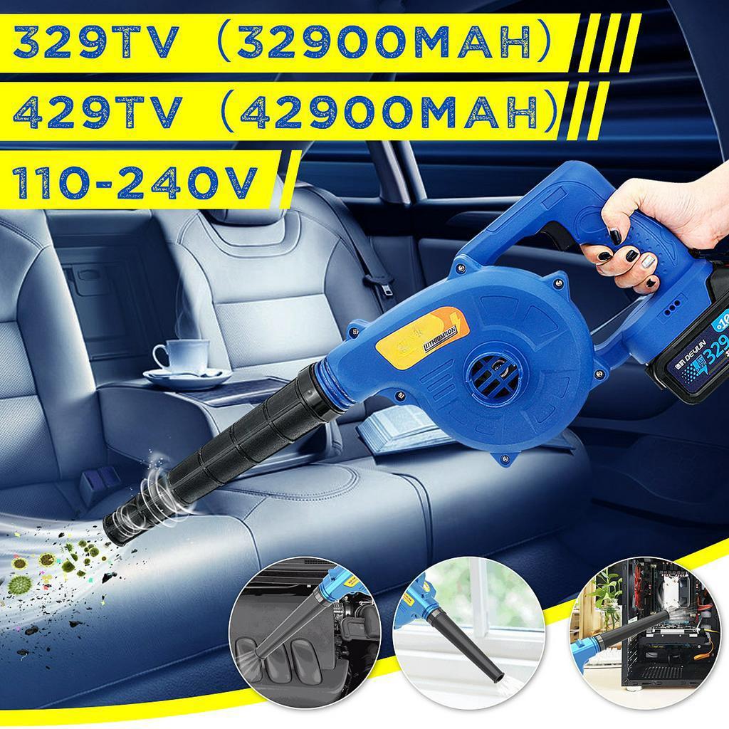 

Беспроводной электрический воздуходув Ручной выдув+всасывание Очиститель компьютера Аккумуляторная батарея Очистка Пыль Воздуходув 55x22x8см 329tv