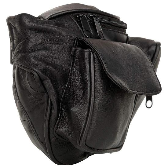 NOORA Black Leather Bags | Stylish Handmade Waist Bags for Unisex |
