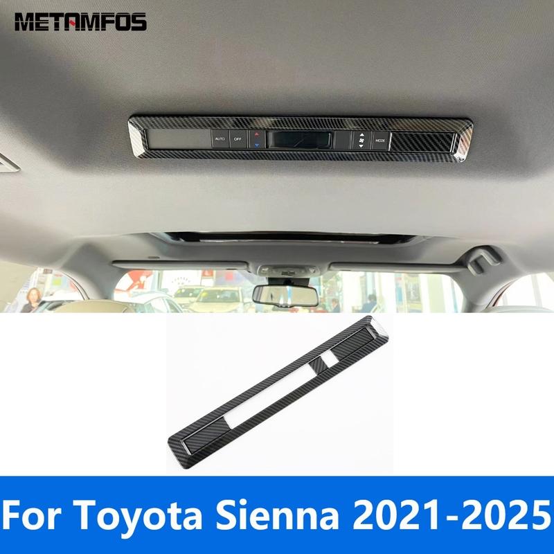 For Toyota Sienna -2024 2025 Carbon Fiber Rear Seat Air Condition Switch Panel Cover Trim Interior Accessories Car Styling