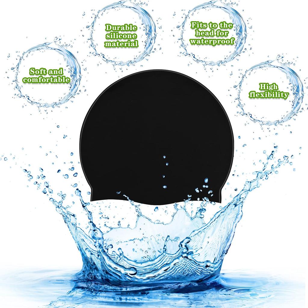 Swimming Cap Silicone Waterproof Swim Hat For Men Women Adult Kids Long Hair Pool Caps Diving Swimming Equipment Elastic Caps
