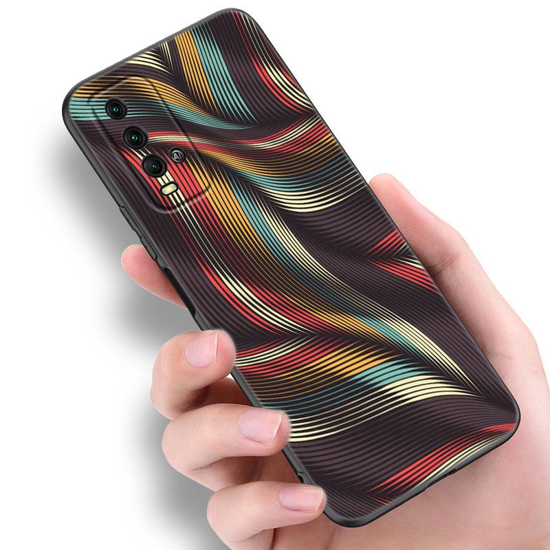 Aesthetic African Wax Fabic Phone Case For Xiaomi Redmi Note 5 6 9T K20 K40 K50 Pro 7A 8A 9A 9C 9i 10A 10C A1 S2 TPU Black Cover