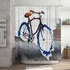 Vintage Bicycle Shower Curtain Retro Cycling Wall Art Bathroom Decor Rustic Farmhouse Washable Fabric Liner