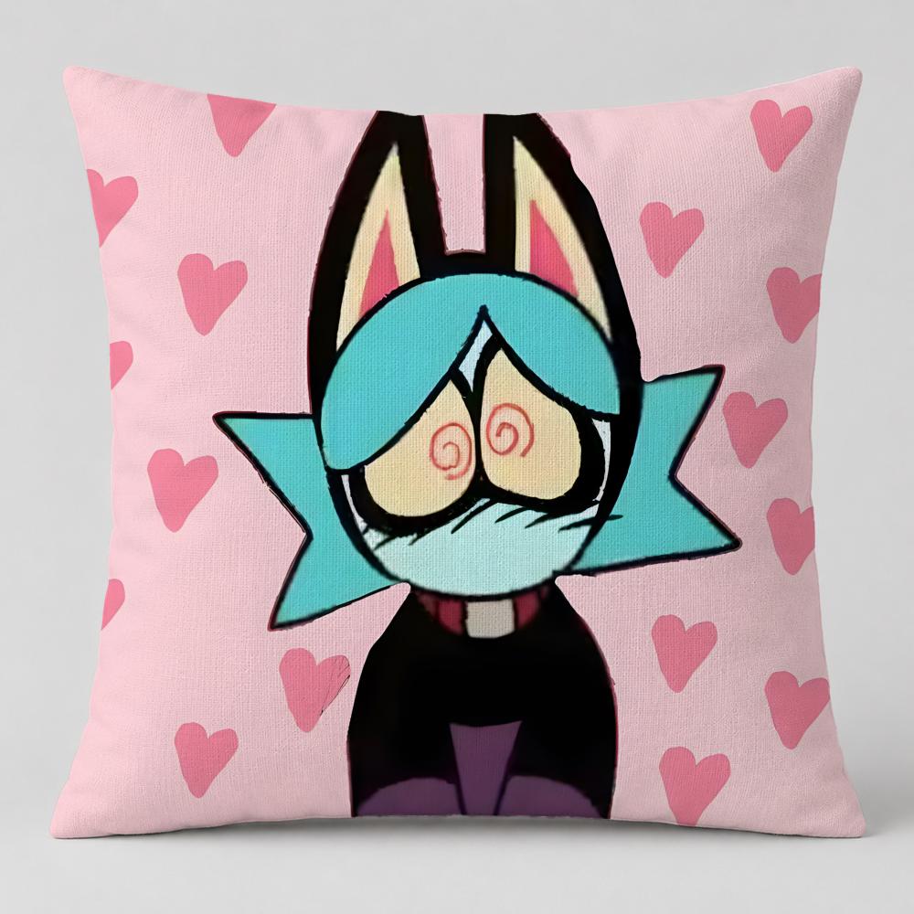 Pattern Psycho Cuties Cushion Cover Short Plush Cushion Cover Double Sided Print Washable Sofa Pillowcase Home Decor Gift