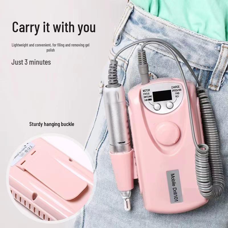 101 Portable Nail Salon Grinder: Rechargeable Tool for Nail Shaping, Polishing, Removal of Dead Skin and Nails