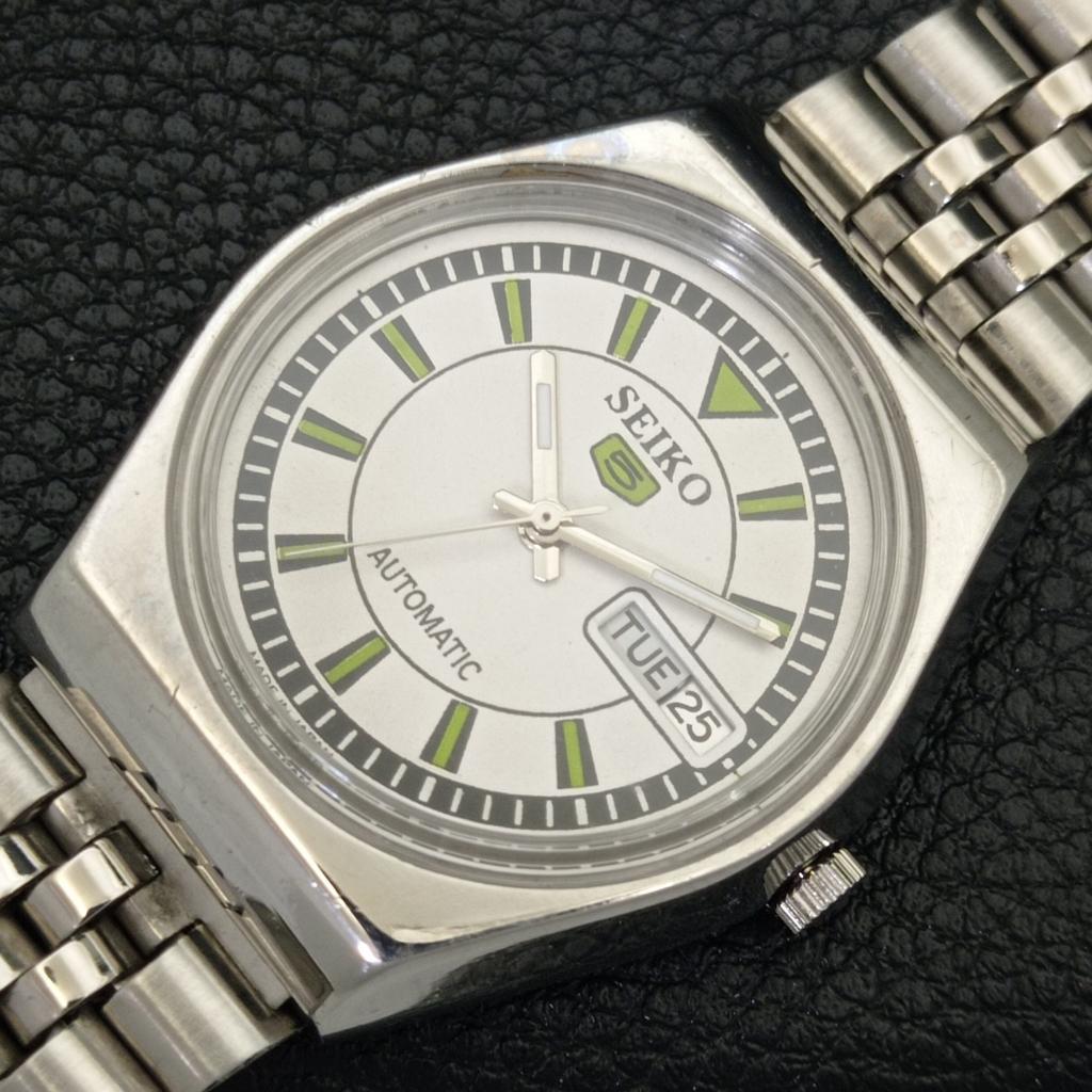 GENUINE VINTAGE SEIKO 5 JAPAN 6309A AUTOMATIC MENS WHITE DIAL WATCH a702718-1 R210-a702718