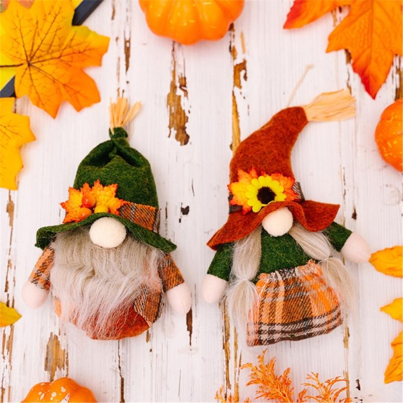 Thanksgiving No Face Toy Pendant Colorful No Face Doll Hanging Decoration for Thanksgiving Party Embellishment