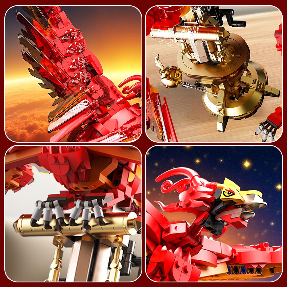 High-Quality 938Pcs High-Quality Fire High-Quality Phoenix High-Quality Building High-Quality Blocks High-Quality Assembly High-Quality Fly
