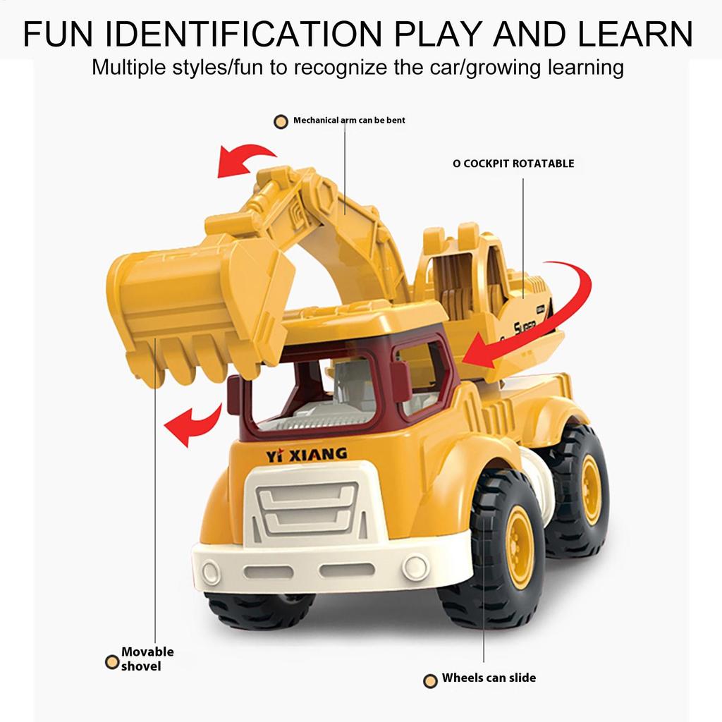1 Pack Pull Back Cars Construction Powered Toy Vehicles Construction Multipurpose Construction Vehicle Toys for Toddlers