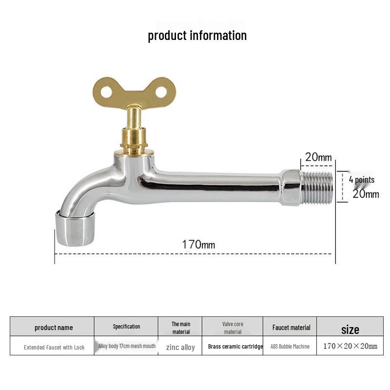 Longdai Washing Machine Faucet with Key Lock