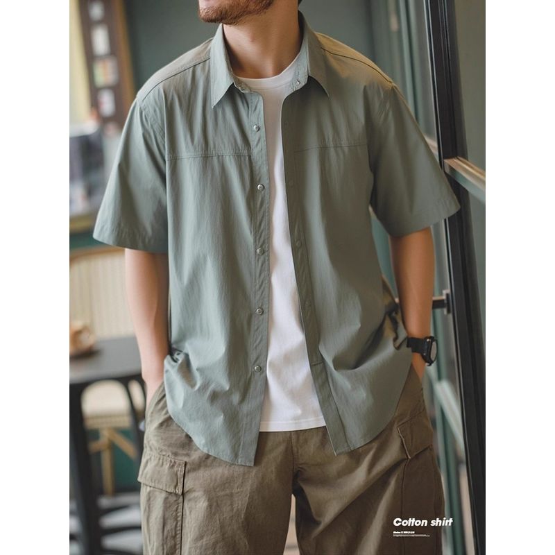 Mountain Style Outdoor Sports Elastic Quick-Drying Short sleeve Cargo Shirts Men's Summer Thin Foreign Trade Men's Shirt