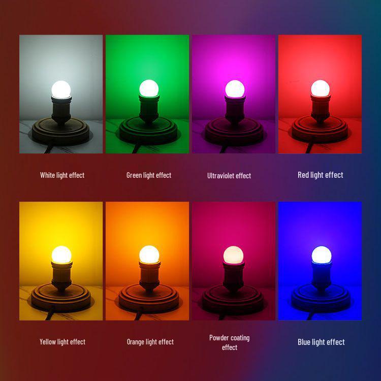 LED Color E27 Screw Base Night Light Bulb - Romantic Room Decoration, Bedroom Universal Type