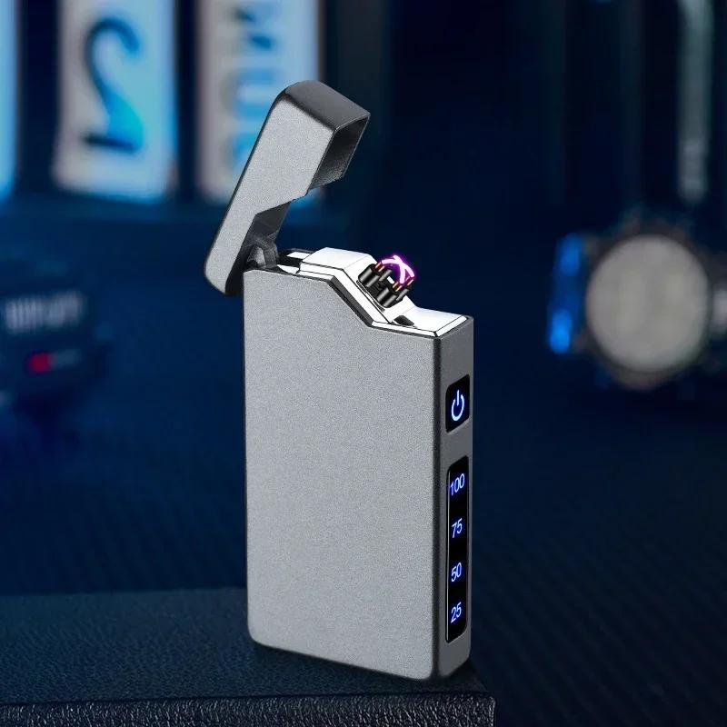 Home Multifunctional Dual Arc Windproof Cigarette Lighter Plasma Pulse Type-C Charging Men's Exquisite Small Gift