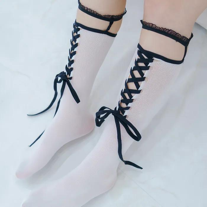 Bent-tie knee socks 2 colors