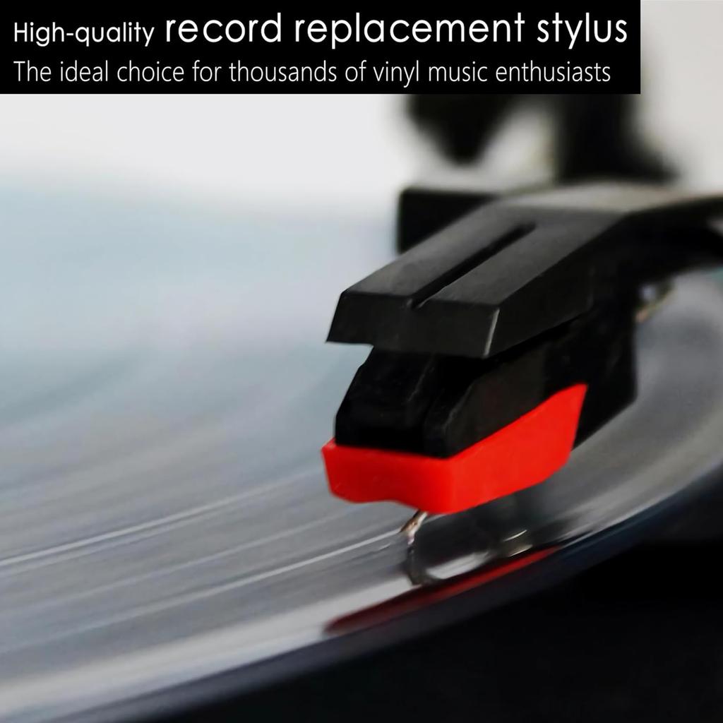 4 Pieces Diamond Stylus Needle Replacement Set with Cleaning Brush Record Player Needle for Turntable Record Players