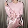 Flower Knows Bonnie Garden Limited Pink Satin Quilted Shoulder Bag