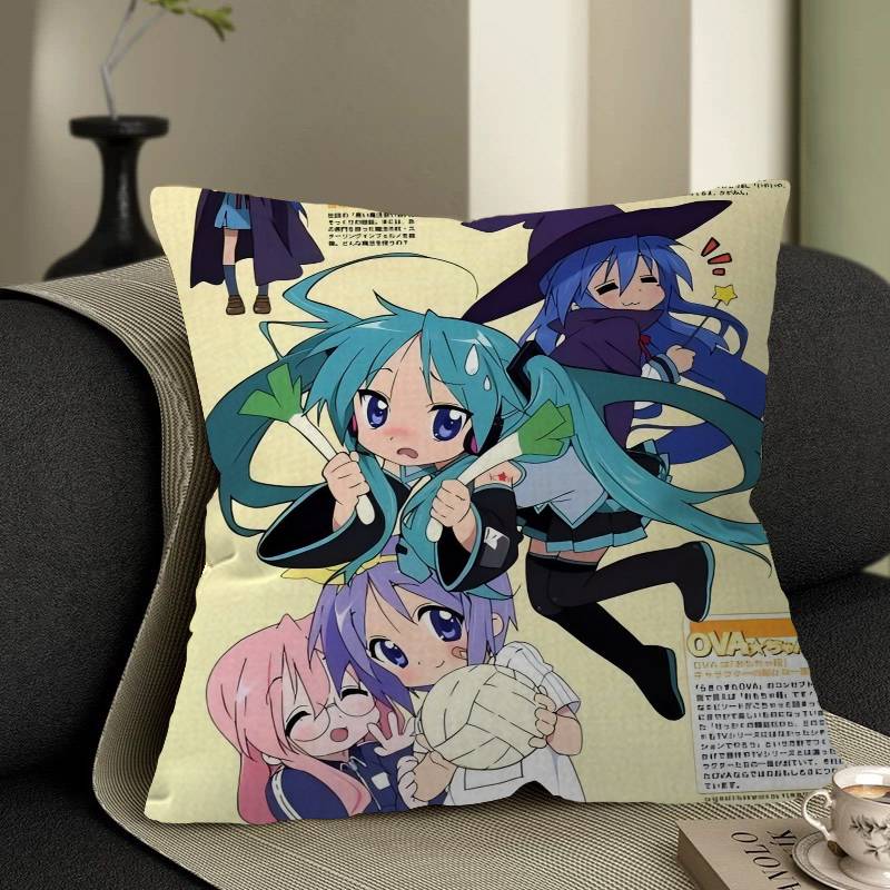 Anime Lucky Star Personalized Pillow Cover Kids Bedroom Wild Party Decor Pillowcase Kid Birthday Shower Gift