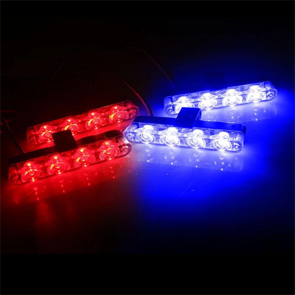 Car Strobe Flashlight Flash Light Truck 12V DC PS+ABS Red/Blue Truck 4 X Strobe Light Car Wireless Remote Control