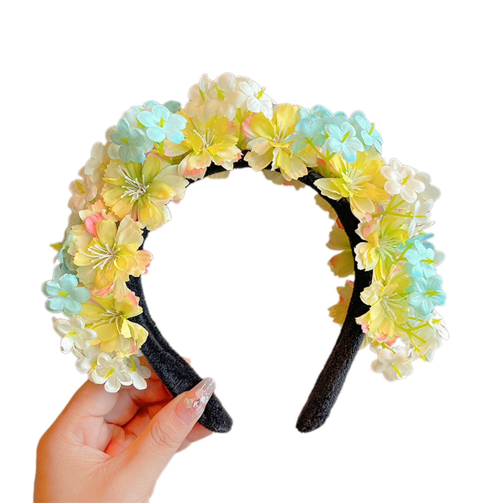 

Цветочные повязки на голову, большие венки, короны для свадебных вечеринок, цветочные гирлянды, венки для волос, цветочные повязки на голову 4