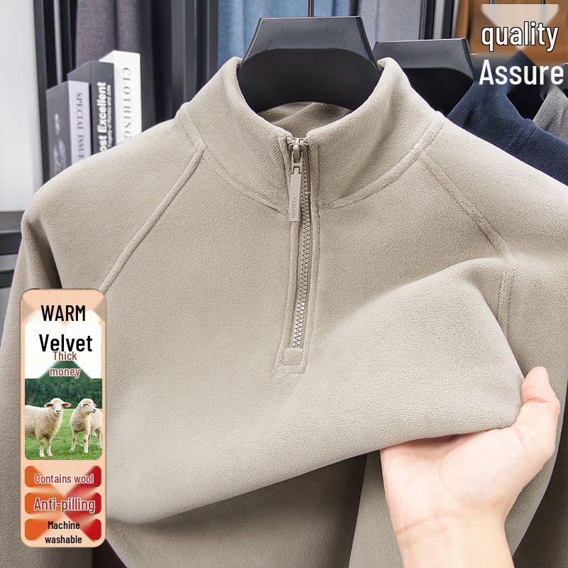 Herren Herbst/Winter Stehkragen Halbreißverschluss Fleece Sweatshirt