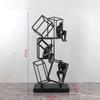 Minimally Abstract Metal Frame, Thinker, Character Art Decoration, Decoration, Living Room Sculpture, Home Decoration