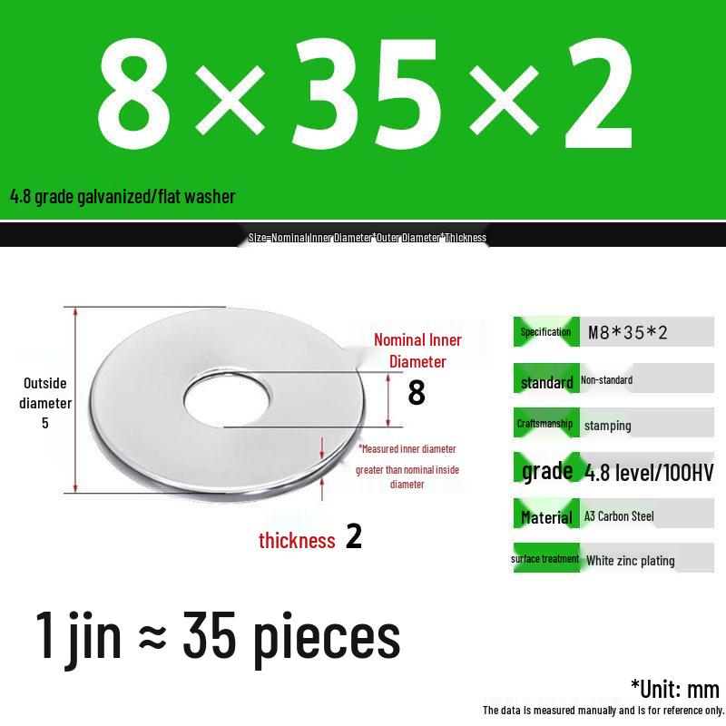 Galvanized Extra Large Thickened Metal Flat Washer (M6-M16)