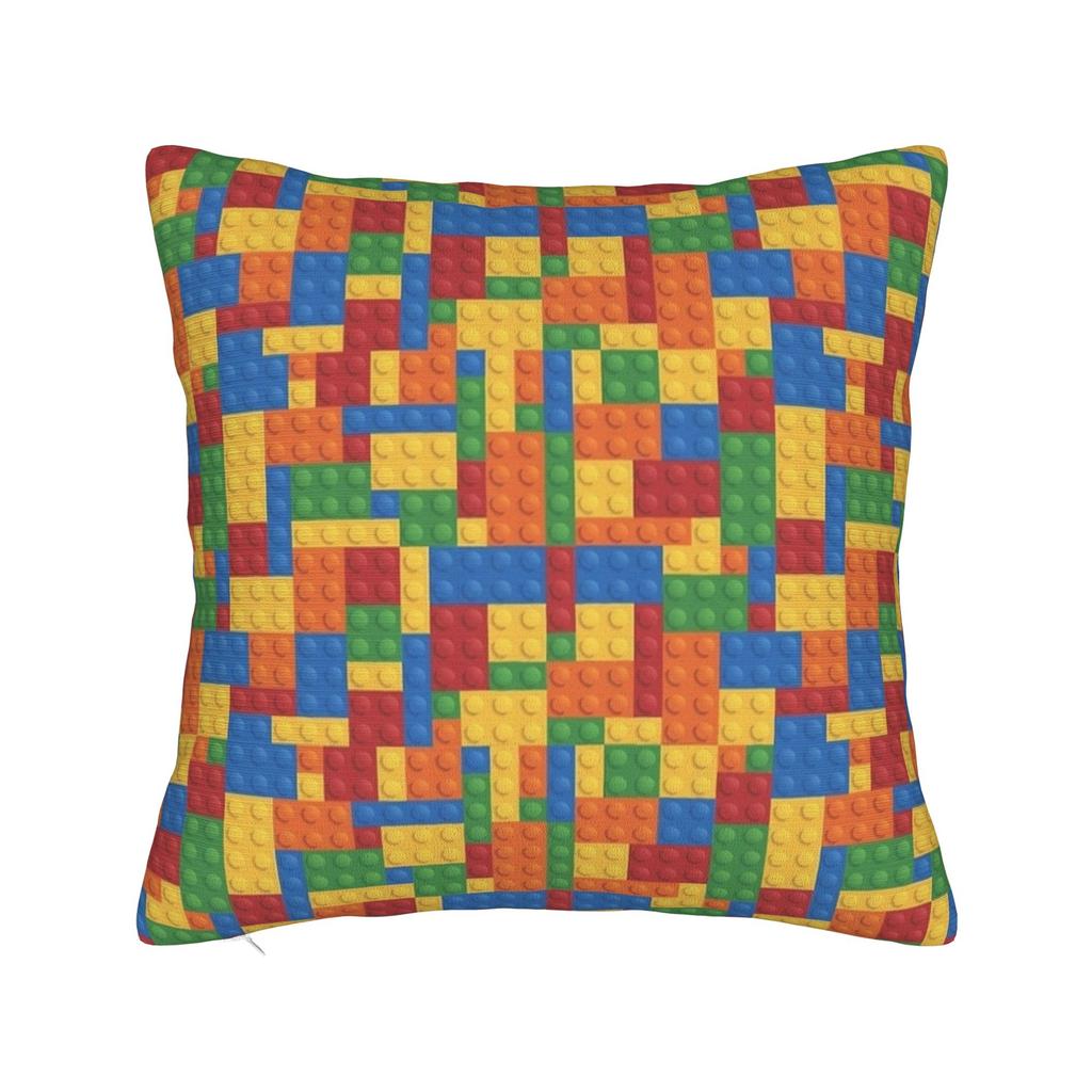 Candy Multicolor Building Blocks Pattern Pillow Cover Comfy Cushion Cover Funny Pillow Case For Living Room Chair
