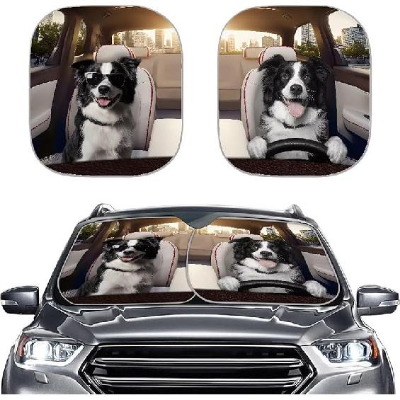KEIAHUAN Customized Auto Front Window Visor Sun Shade Universal Windshield Sunshade for Car Truck SUV 2-Piece