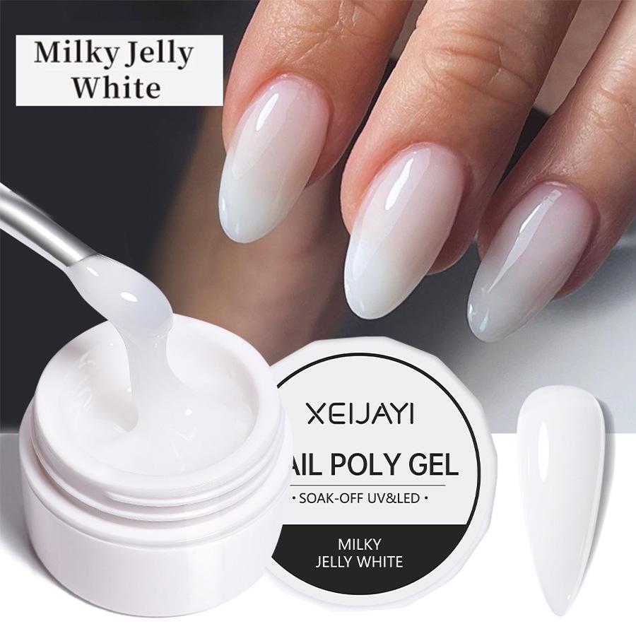 UV/LED Gel na prodlužování nehtů Křišťálový fototerapeutický gel Modelovací Rychle vytvrzující Pevný gel DIY Salon Nástroj pro nail art
