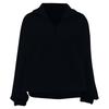 Women's Fashion Fleece-Lined Loose Pullover Solid Color Zipper Long-Sleeve Sweatshirt