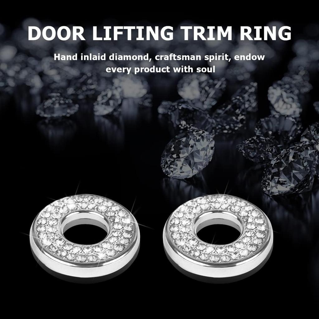 4pcs Sparkling Rhinestone Decals for Mercedes Benz E C Class Inner Door Lock Handle Pull Rod Bolt Cover