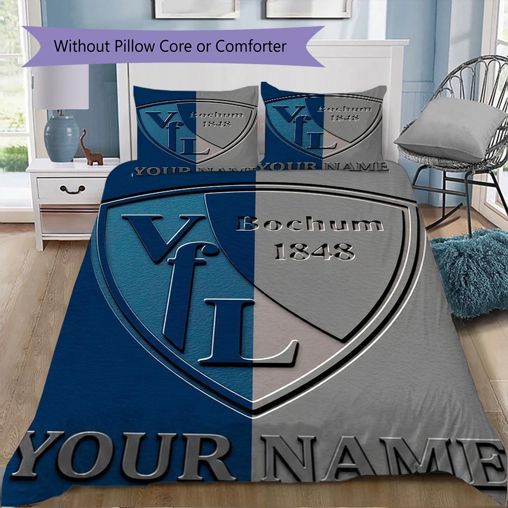 Custom Name VfL Bochum 1848 Bedding,Quilt Set Quilt Cover Pillowcase Home Birthday Gift(1 * duvet cover + 2 * pillowcase, without core)_xia