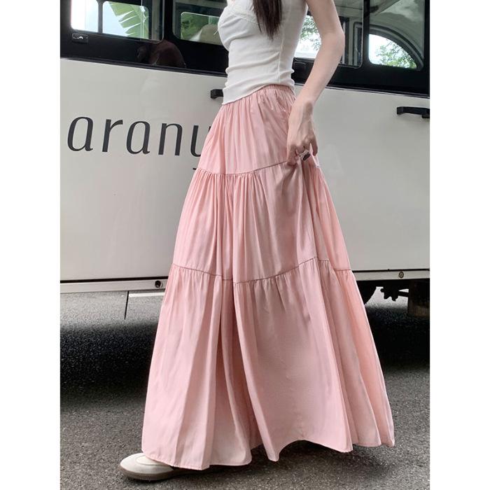 

2024 Спідниця-парасолька французького крою з високою талією для жінок – Приталена, середньої довжини, драпірована, для весни, літа та осені.