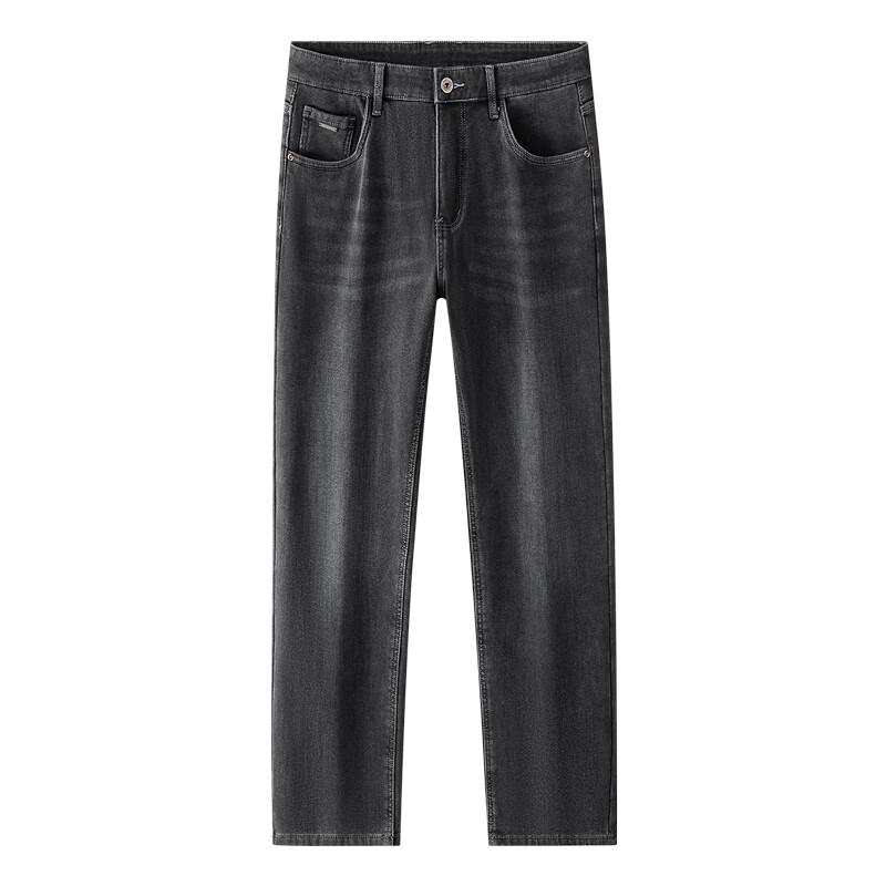 MONTAGUT Men's Fleece-Lined Straight-Fit Jeans