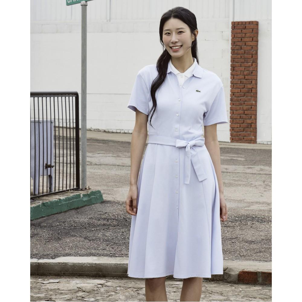 Lacoste Women's Fit and Flare Belted Polo Dress EF9621-56GJ2G