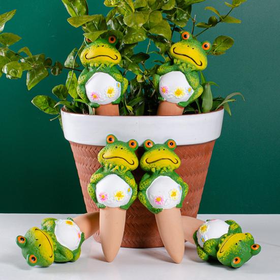 4Pcs Terracotta Self Watering Frog Planter Watering Spikes Slow Insert Automatic Spikes Cute Release Watering Tools