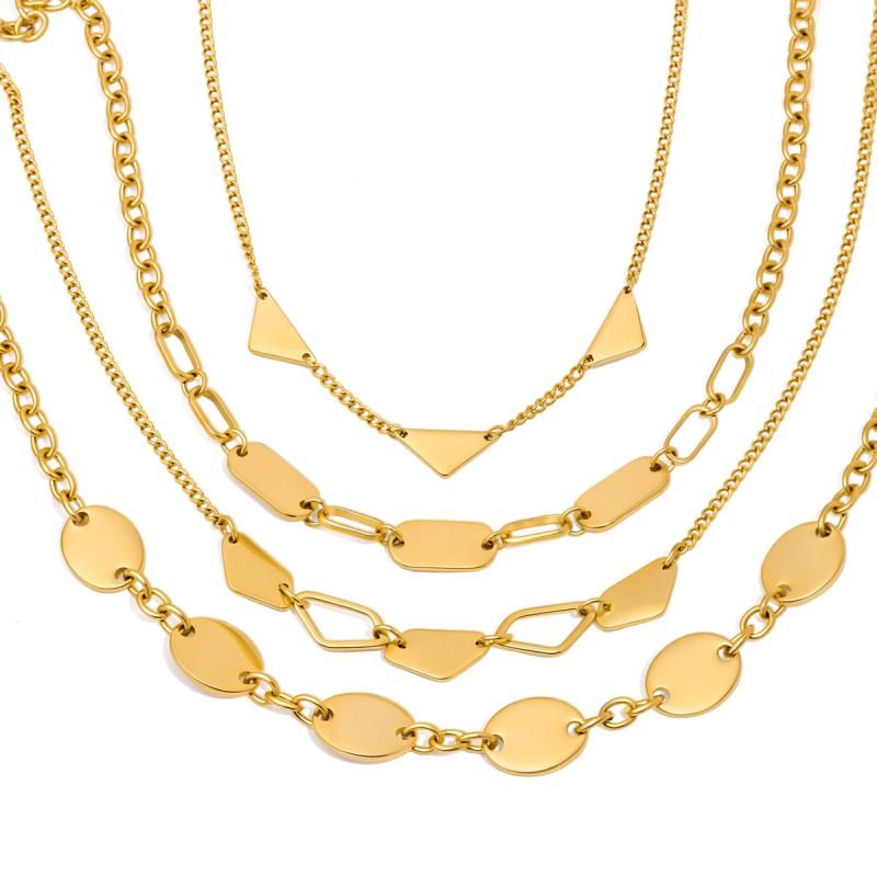 18K Gold Plated Stainless Steel Necklace Minimalist Luxury Chain Sweater Women