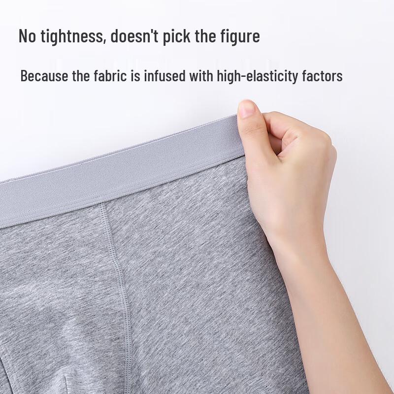 JD JingShuMian Men's Long-Leg Cotton Sports Underwear 3-Pack