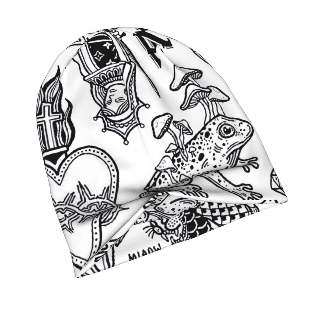 Tattoo Style Flash Sheet Adult Fashion Beanie That Transitions Effortlessly from Morning Commutes To Evening Walks While Maintaining a Clean Urban Loo