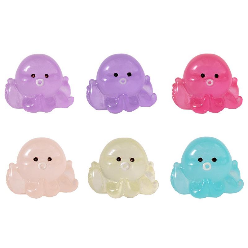 Micro-landscape Seven-color Luminous Small Octopus Decorative Item Seawater Bottom Fish Tank Landscape Resin Handicraft