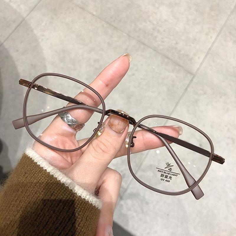 Square Metal Photochromic Sun Eyeglasses Anti Radiation Glasses for Women Men Anti Blue Light