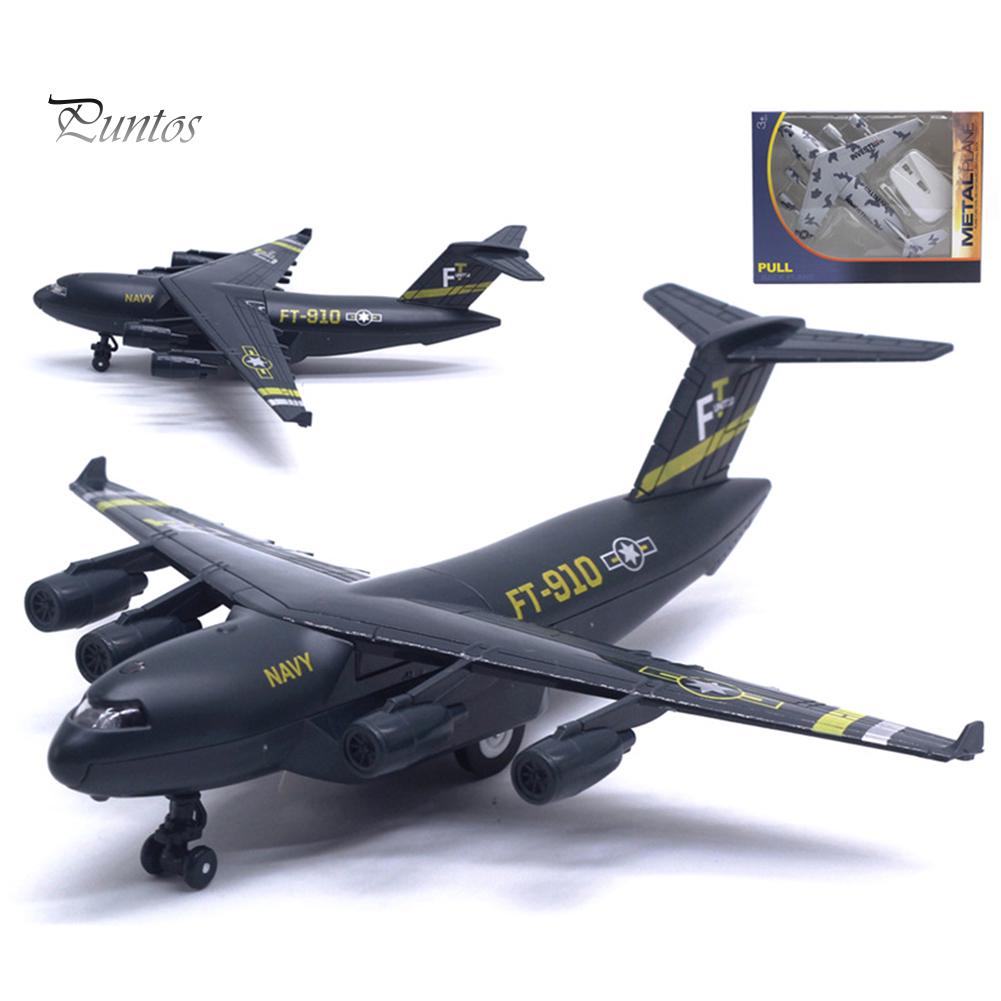 Puntos Education Toy Diecast C17 Transportní letadlo Zatahovací lehký model letadla