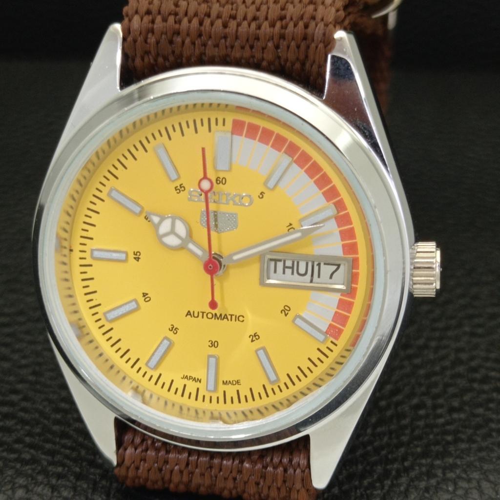 AUTOMATIC VINTAGE REFURBISHED SEIKO 5 6309A JAPAN MENS YELLOW WATCH A440870-4 Sk-a440870